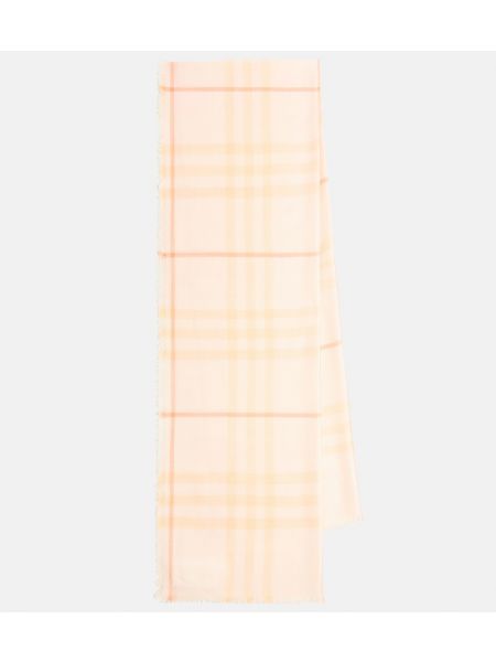 Клетчатый шелковый шерстяной шарф Burberry