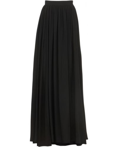 Šifonová hodvábna dlhá sukňa Elie Saab čierna