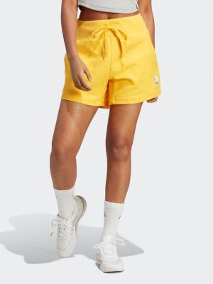 Relaxed спортни шорти Adidas жълто