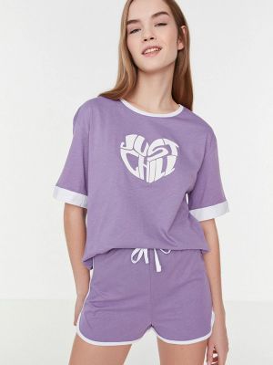 Пижама Trendyol, фиолетовая
