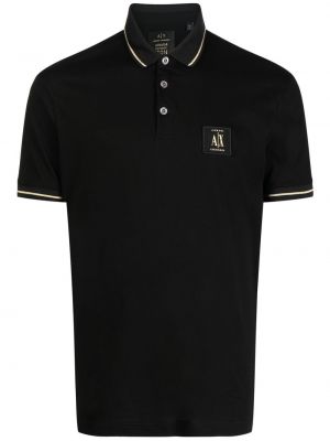 Поло тениска Armani Exchange черно