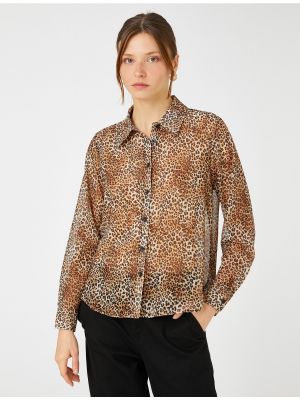 Μακρυμάνικο πουκάμισο με κουμπιά από σιφόν Koton
