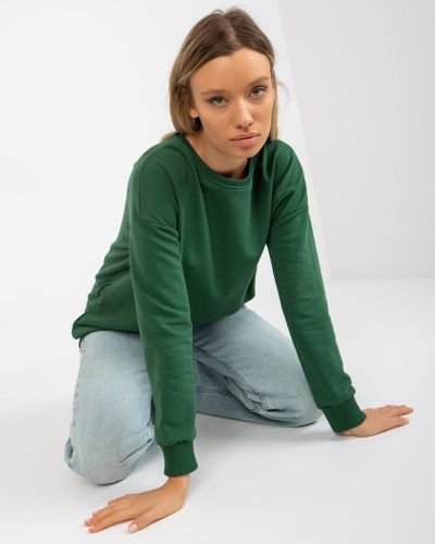 Bluza bawełniana Fashionhunters zielona