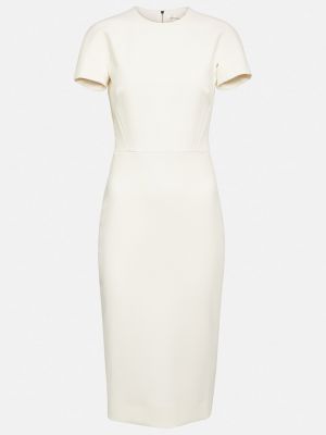 Платье миди из крепа Victoria Beckham белое