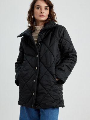 Vízálló állógalléros kabát Defacto fekete