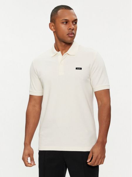 Polo majica slim fit Calvin Klein bijela