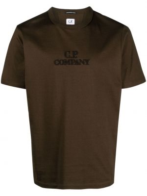 Bavlnené tričko s výšivkou C.p. Company zelená