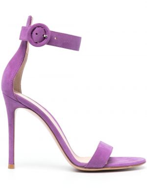 Semišové sandále Gianvito Rossi fialová