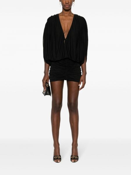 Drapované mini šaty Saint Laurent černé