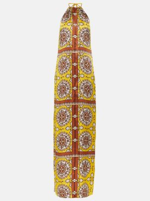 Rochie lunga de mătase cu imagine Nili Lotan