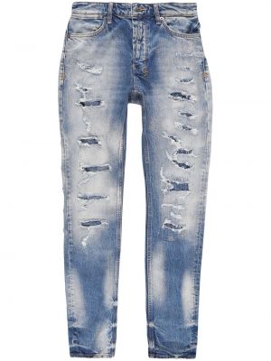 Slim fit skinny džíny s dírami Ksubi modré