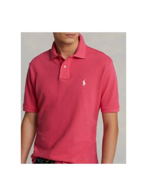 Polo slim fit de malla Polo Ralph Lauren rosa