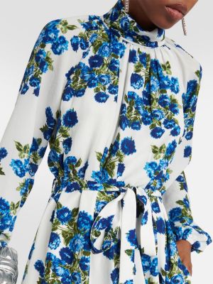 Dolga obleka s cvetličnim vzorcem Emilia Wickstead bela