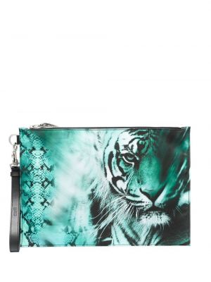 Trykt clutch Roberto Cavalli grønn