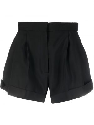 Woll shorts mit plisseefalten Alexander Mcqueen schwarz