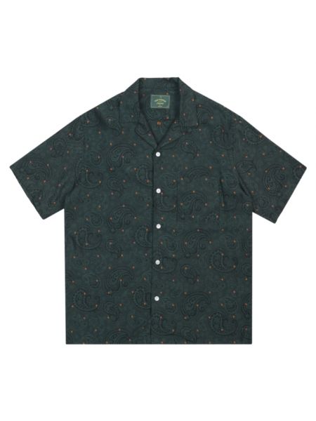Flanell jacquard hemd mit paisleymuster Portuguese Flannel grün