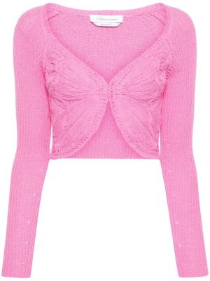 Cardigan en tricot à imprimé Blumarine rose