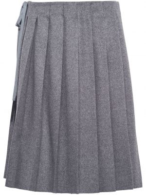 Plisirana suknja od velura Miu Miu siva
