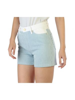 Pantalones cortos de algodón a rayas Tommy Hilfiger azul