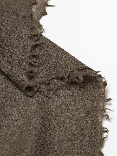 Шерстяной шарф Massimo Dutti коричневый