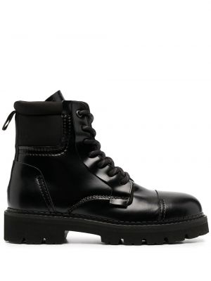 Čipkované šnurovacie členkové topánky Tommy Jeans čierna