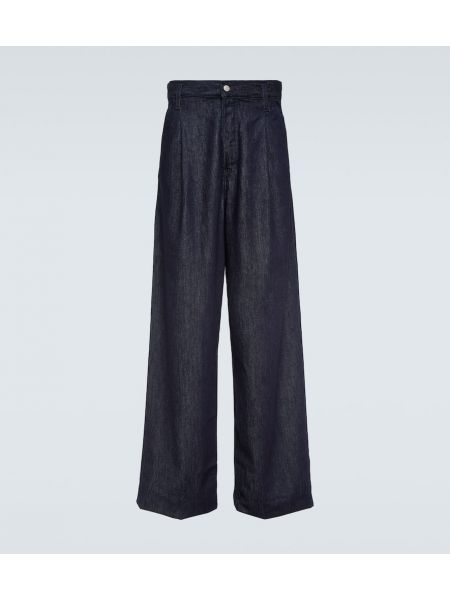 Plisseret straight jeans Dries Van Noten blå