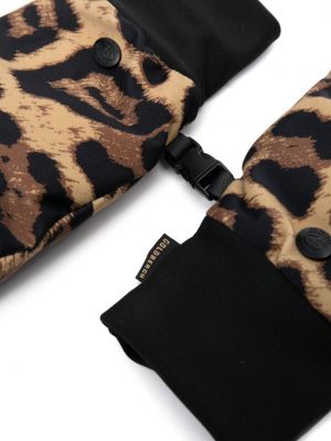 Leopardí rukavice s potiskem Goldbergh hnědé