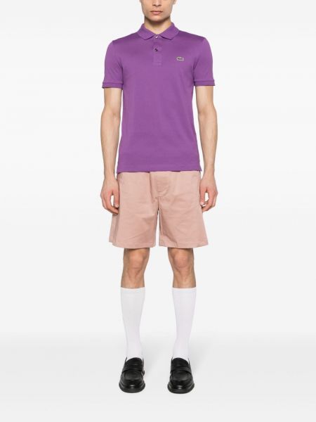 Medvilninis polo marškinėliai Lacoste violetinė