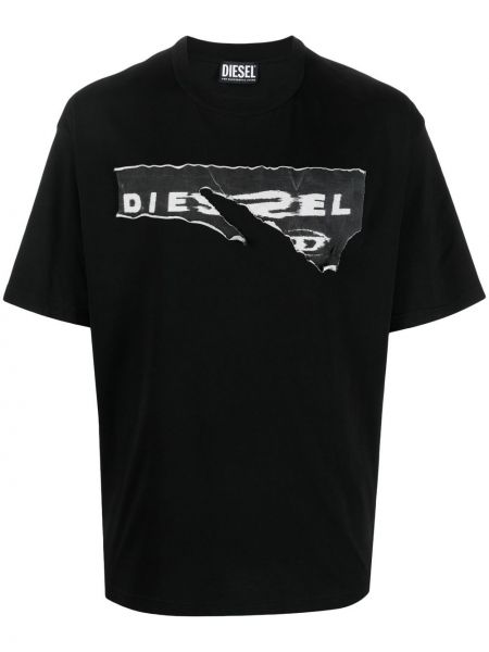 Tričko s potiskem Diesel černé