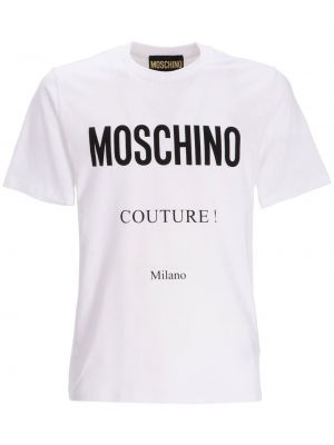 Raštuotas marškinėliai Moschino balta