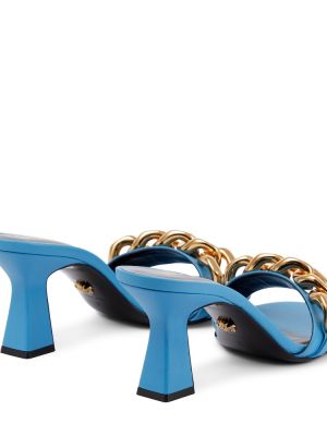 Кожени сандали Versace синьо
