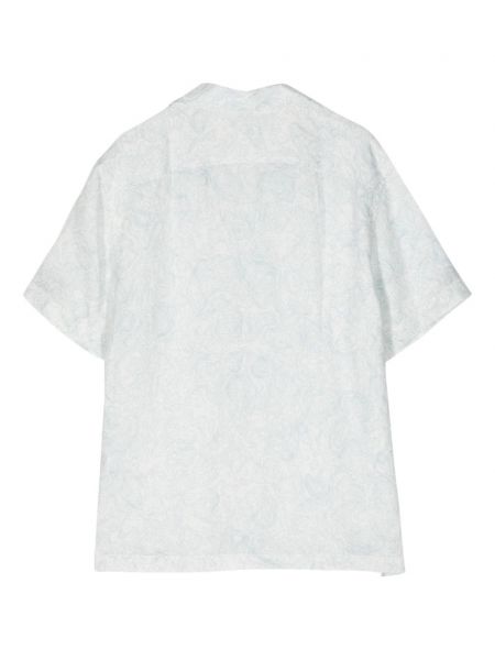 Lněná košile s potiskem Frescobol Carioca bílá