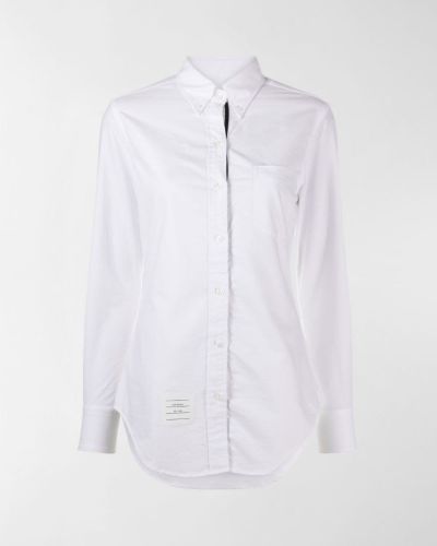 Пуховая рубашка с заплатками Thom Browne, белая