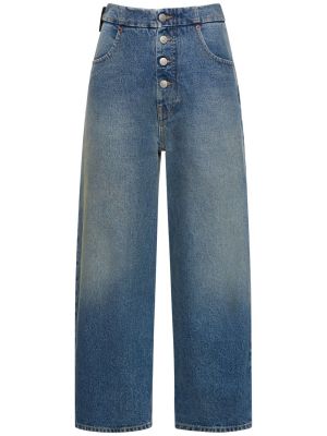 Jeans a vita alta di cotone Mm6 Maison Margiela blu