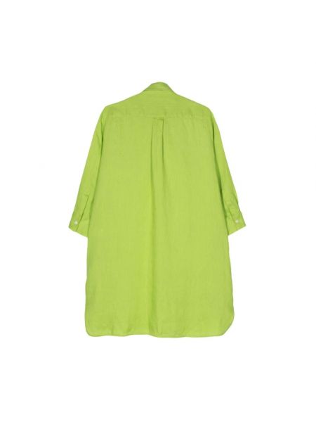 Camisa con lazo de lino Mazzarelli verde