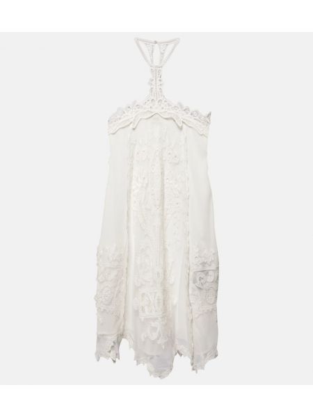 Obleka z vezenjem Isabel Marant bela