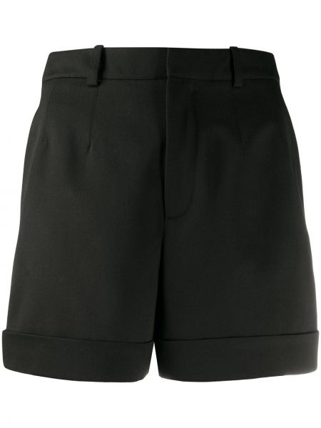 Pantalones cortos de cintura alta Saint Laurent negro