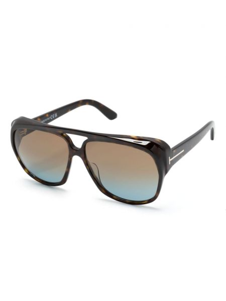 Oversized sluneční brýle Tom Ford Eyewear hnědé