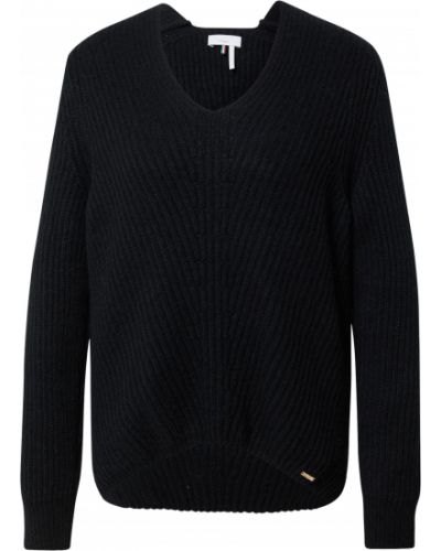 Pulover de lână din nailon tricotate Cinque - negru