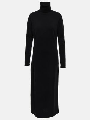 Кашмирена миди рокля Saint Laurent черно