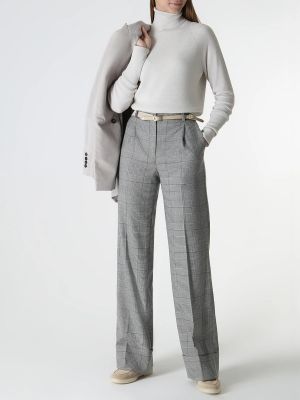 Шерстяные прямые брюки Lorena Antoniazzi серые