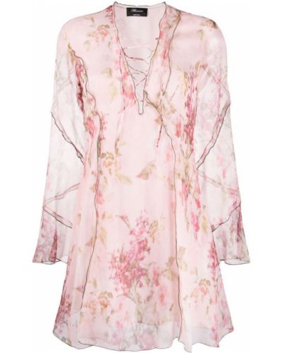 Floral chiffong silke dress Blumarine rosa