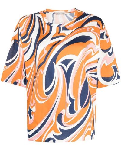 Camiseta con estampado Emilio Pucci naranja