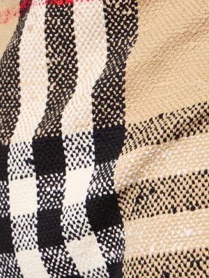 Kostkované bavlněné vlněné mini sukně Burberry béžové