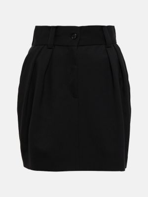 Mini falda de lana Miu Miu negro