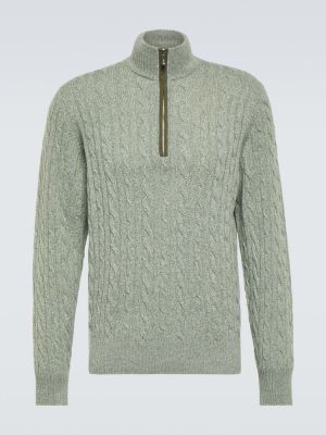 Кашмирен пуловер зелено Loro Piana