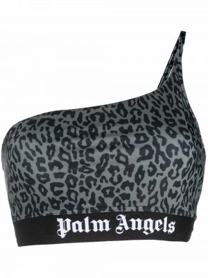 Leopard trykt crop top Palm Angels svart