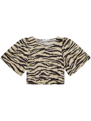 T-krekls ar apdruku ar zebras rakstu Ganni
