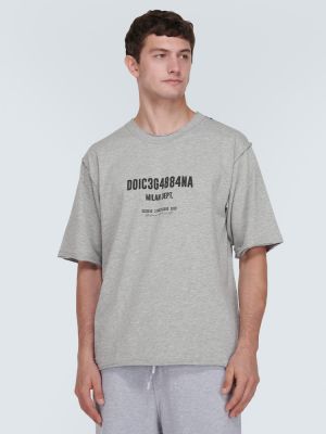 Βαμβακερή μπλούζα με σχέδιο Dolce&gabbana γκρι