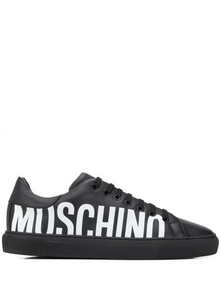 Sneakerși cu imagine Moschino negru